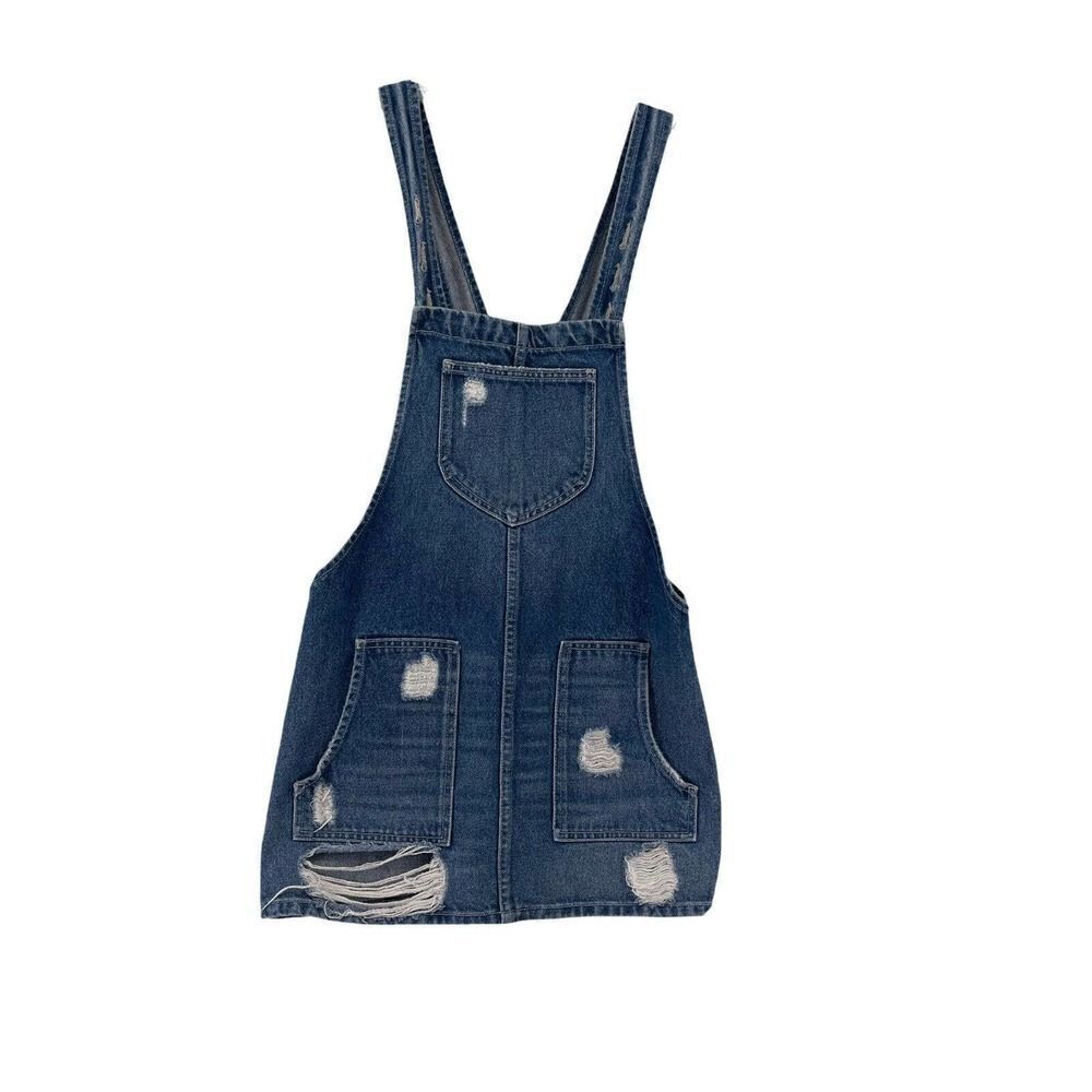 Tularosa Overall Dress Sophia Denim Distressed Jumper Womens Size Small Mini